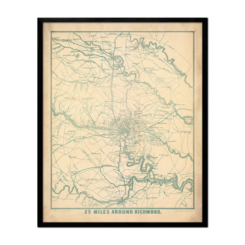 Richmond and 25 Miles Around - Muir Way - Vintage Map