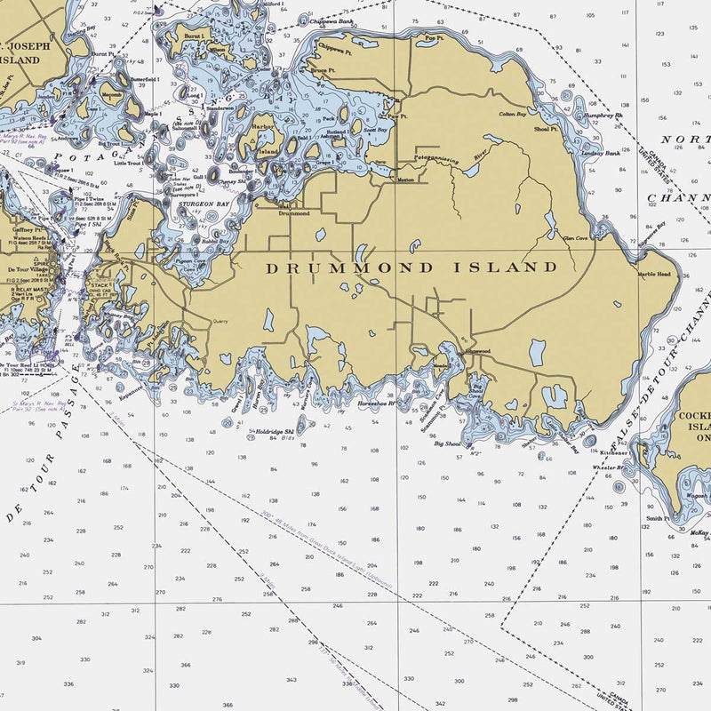Straits of Mackinac Nautical Chart 1979 - Muir Way - Vintage Map
