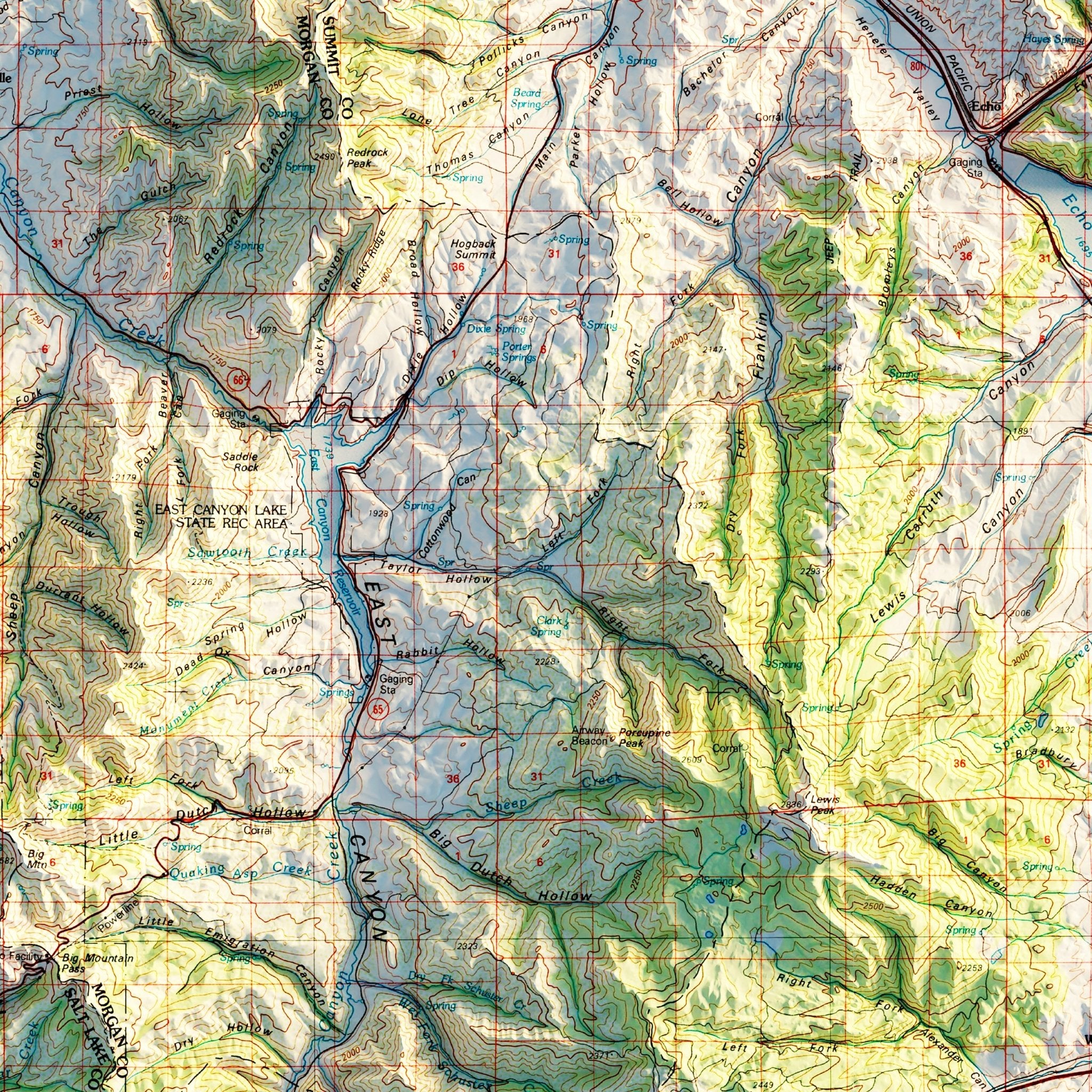 Salt Lake City, Utah 1980 Shaded Relief Map - Muir Way - Vintage Relief