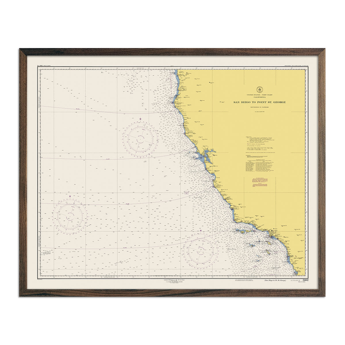 San Diego to Point St. George Nautical Chart 1948