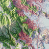 San Francisco, California 1954 Shaded Relief Map
