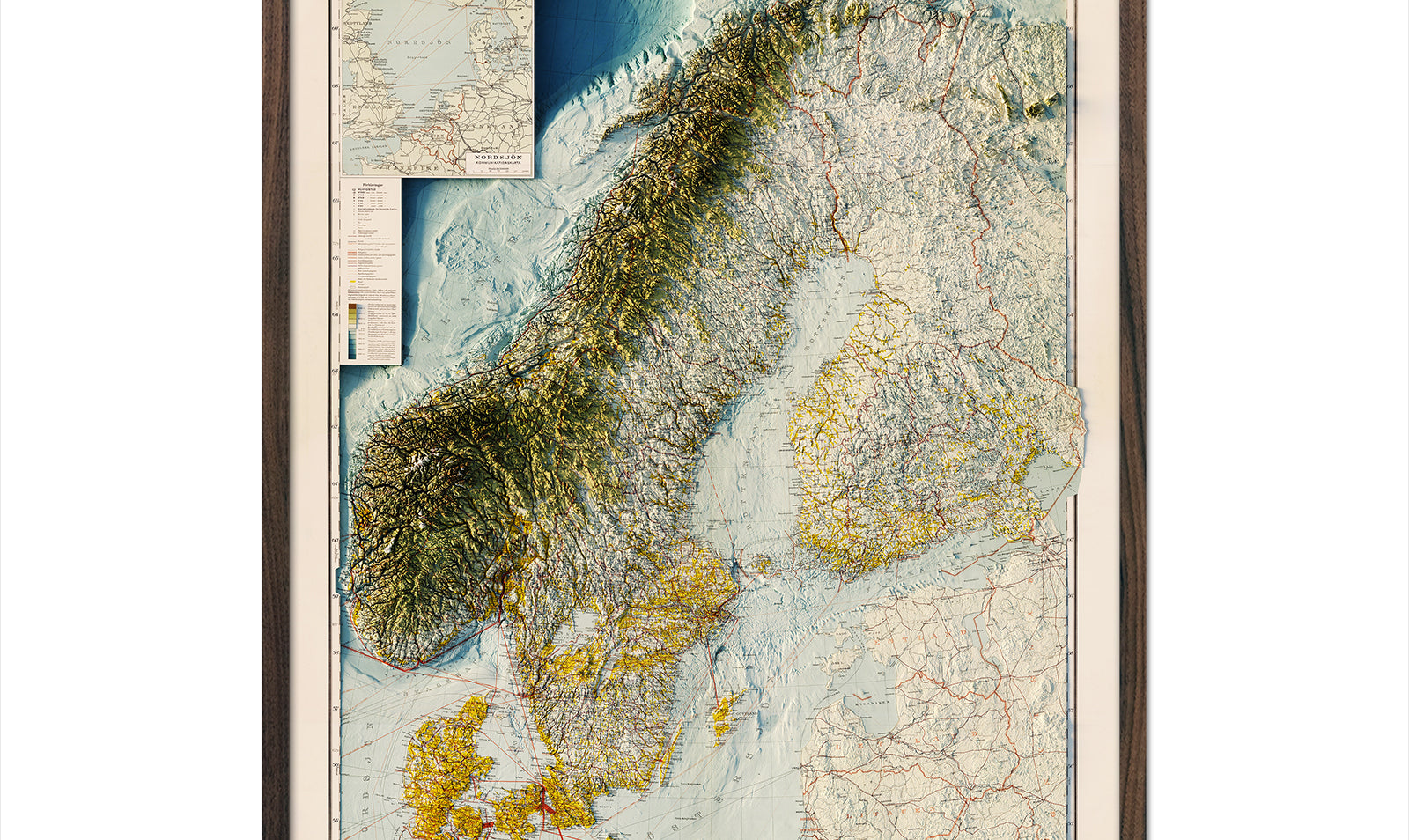Scandinavia 1922 Relief Map