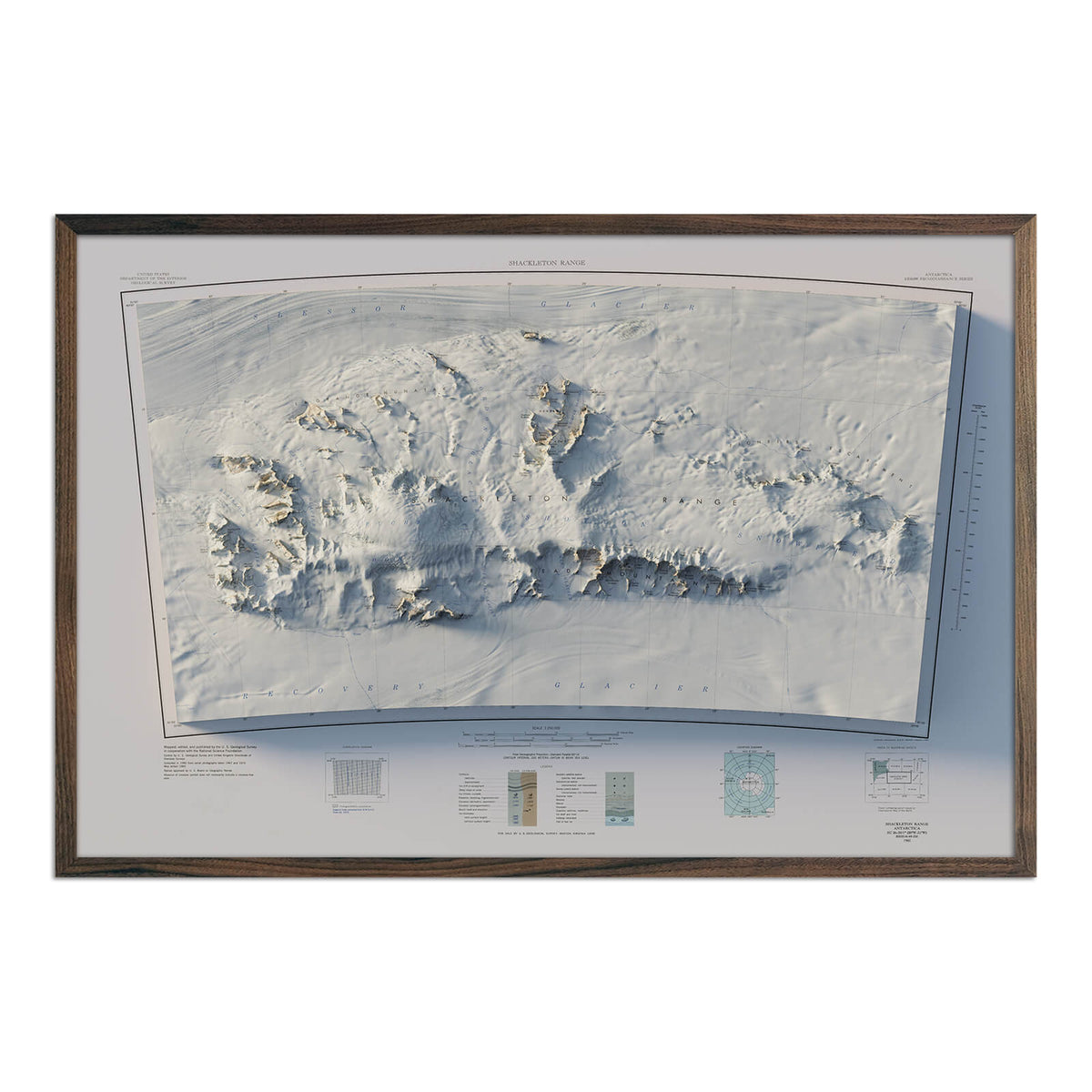 Shackleton Range Relief Map (1983) | Vintage Map of landscape & more ...