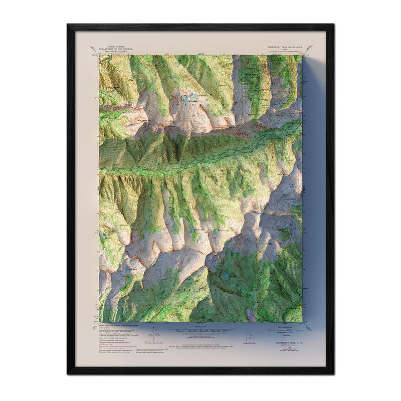 Snowbird, Utah 1955 Shaded Relief Map - Muir Way - Vintage Relief