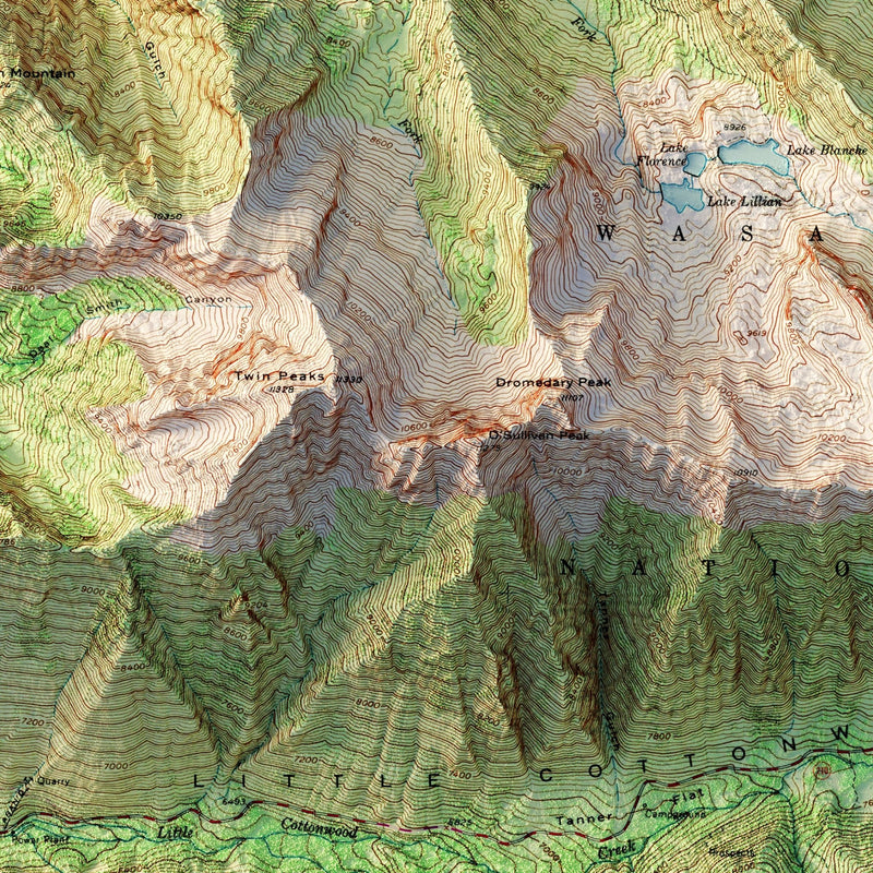 Snowbird, Utah 1955 Shaded Relief Map - Muir Way - Vintage Relief