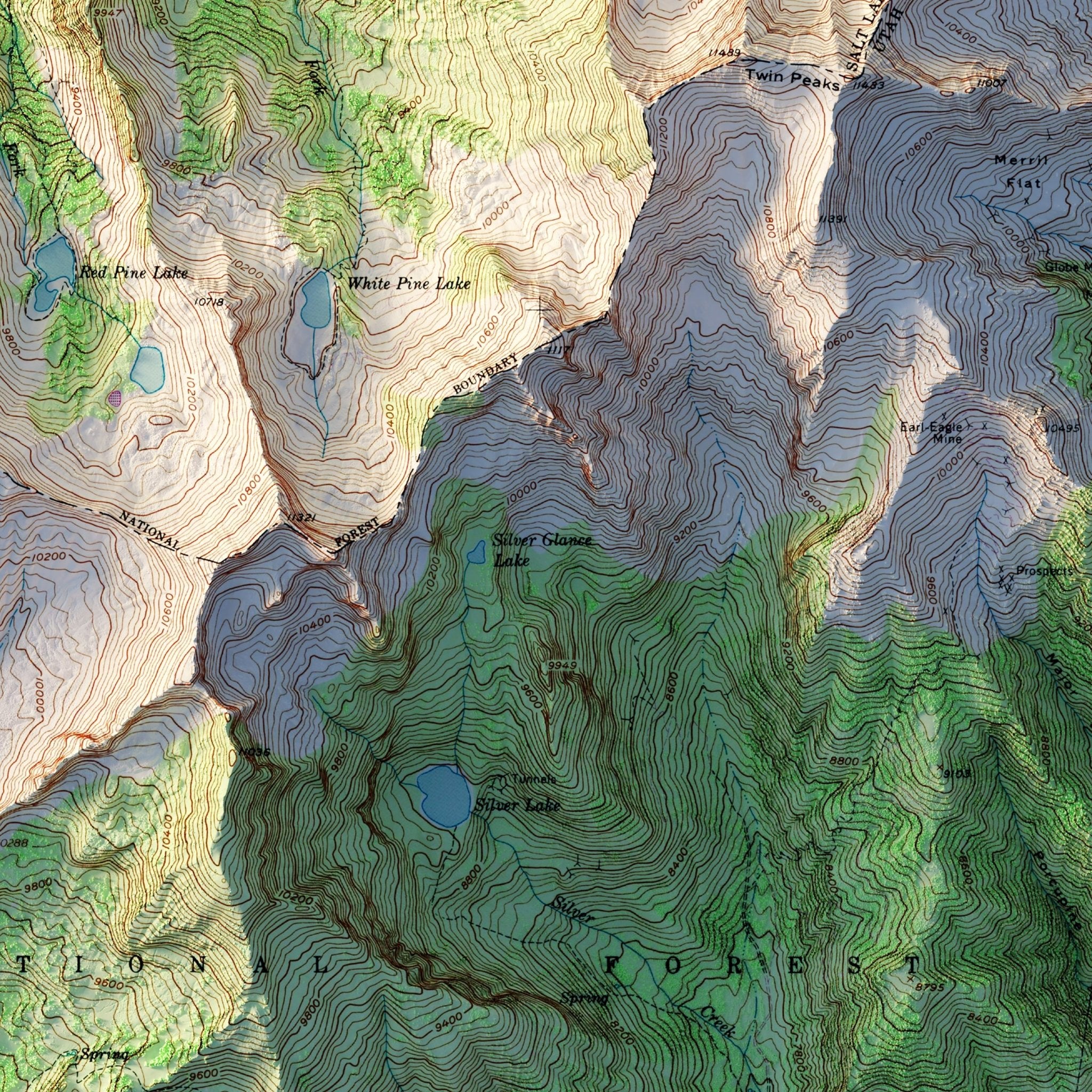 Snowbird, Utah 1955 Shaded Relief Map - Muir Way - Vintage Relief
