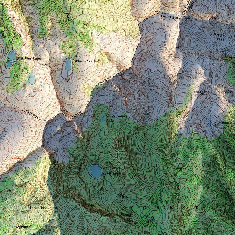 Snowbird, Utah 1955 Shaded Relief Map - Muir Way - Vintage Relief