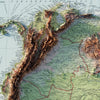 South America 1922 Shaded Relief Map
