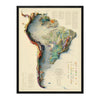 Vintage South America Relief Map - 1950