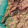 Spain and Portugal 1964 Shaded Relief Map