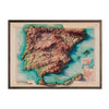 Vintage Spain and Portugal Relief Map - 1964