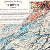 Switzerland 1911 Shaded Relief Map