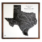 Texas Hydrological - 3D Raised Relief Map - Muir Way - 3D