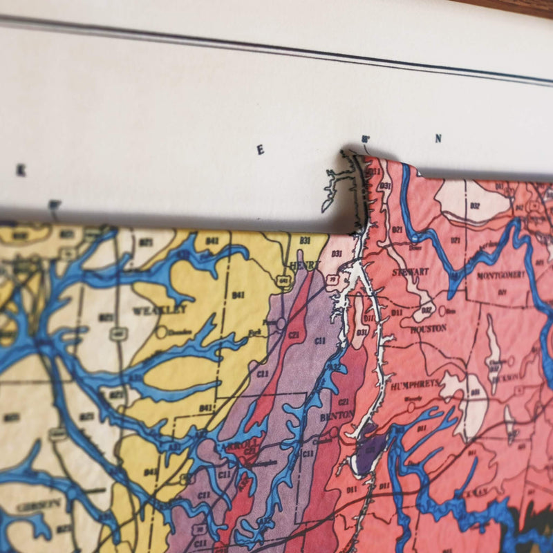 Tennessee 1978 3D Raised Relief Map - Muir Way - 3D