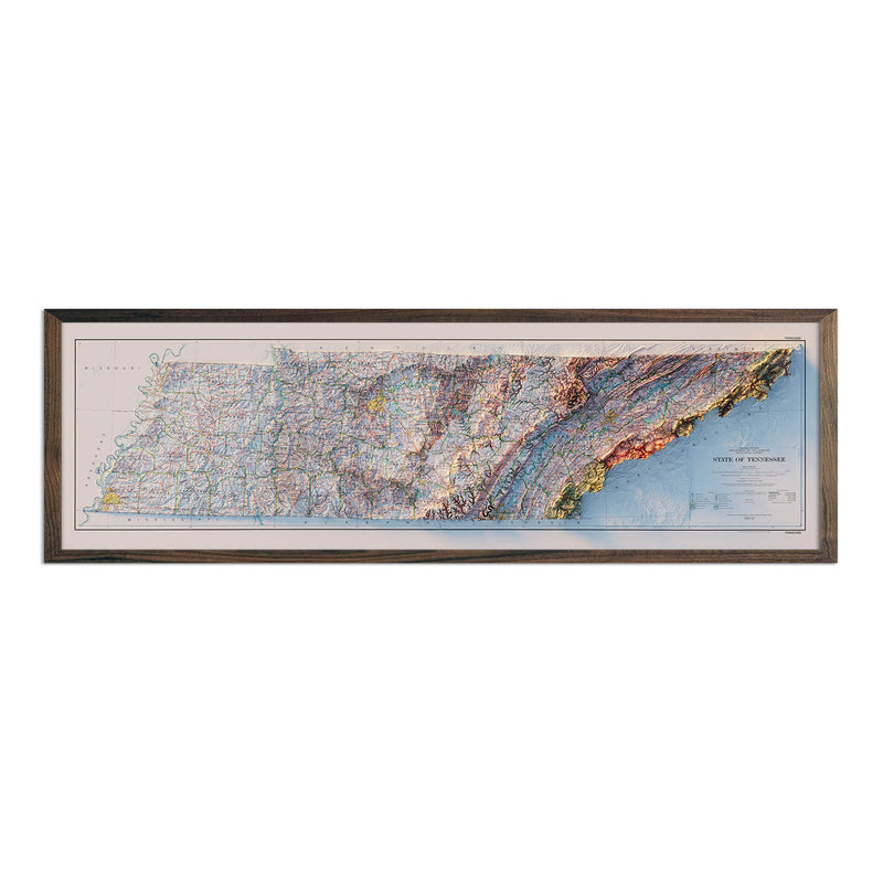 Tennessee 1977 Shaded Relief Map - Muir Way - Vintage Relief
