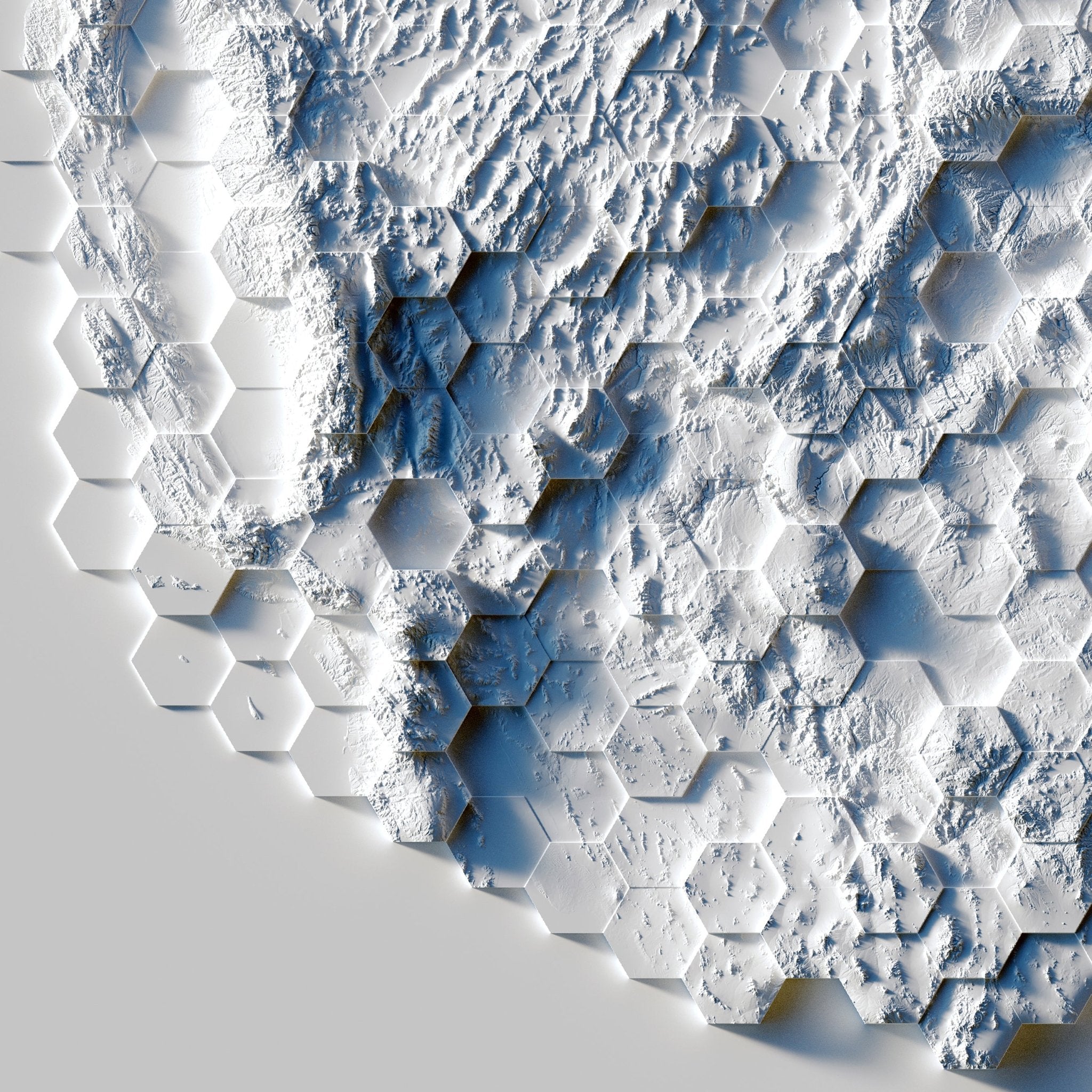 USA Tessellated Shaded Relief Map - Muir Way - Vintage Relief