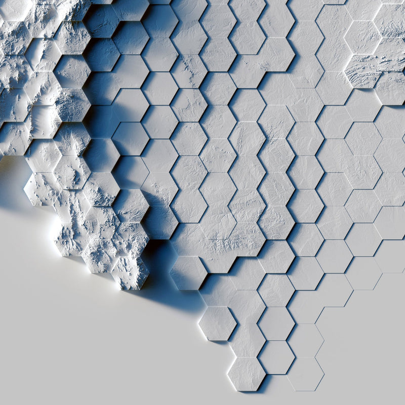 USA Tessellated Shaded Relief Map - Muir Way - Vintage Relief