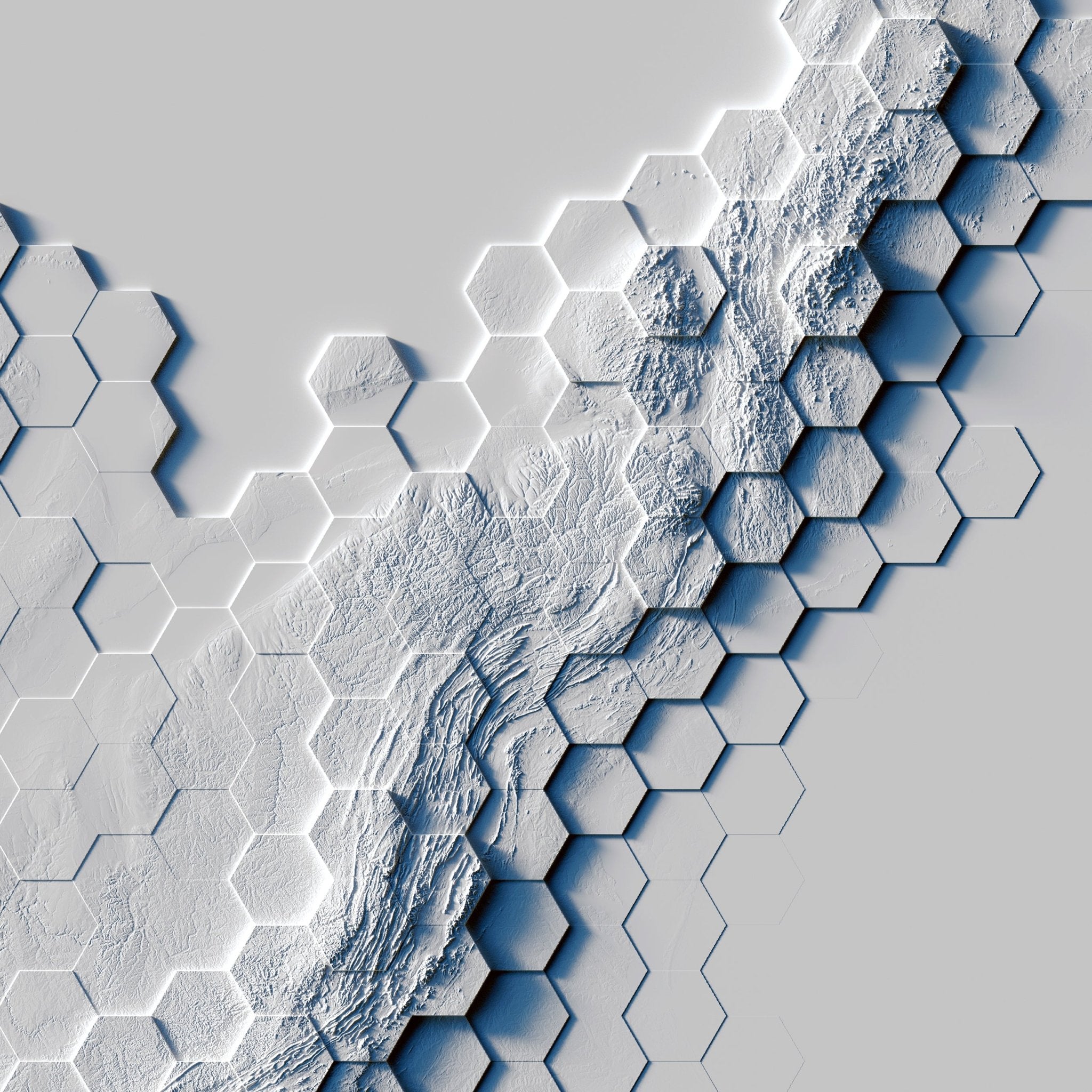 USA Tessellated Shaded Relief Map - Muir Way - Vintage Relief