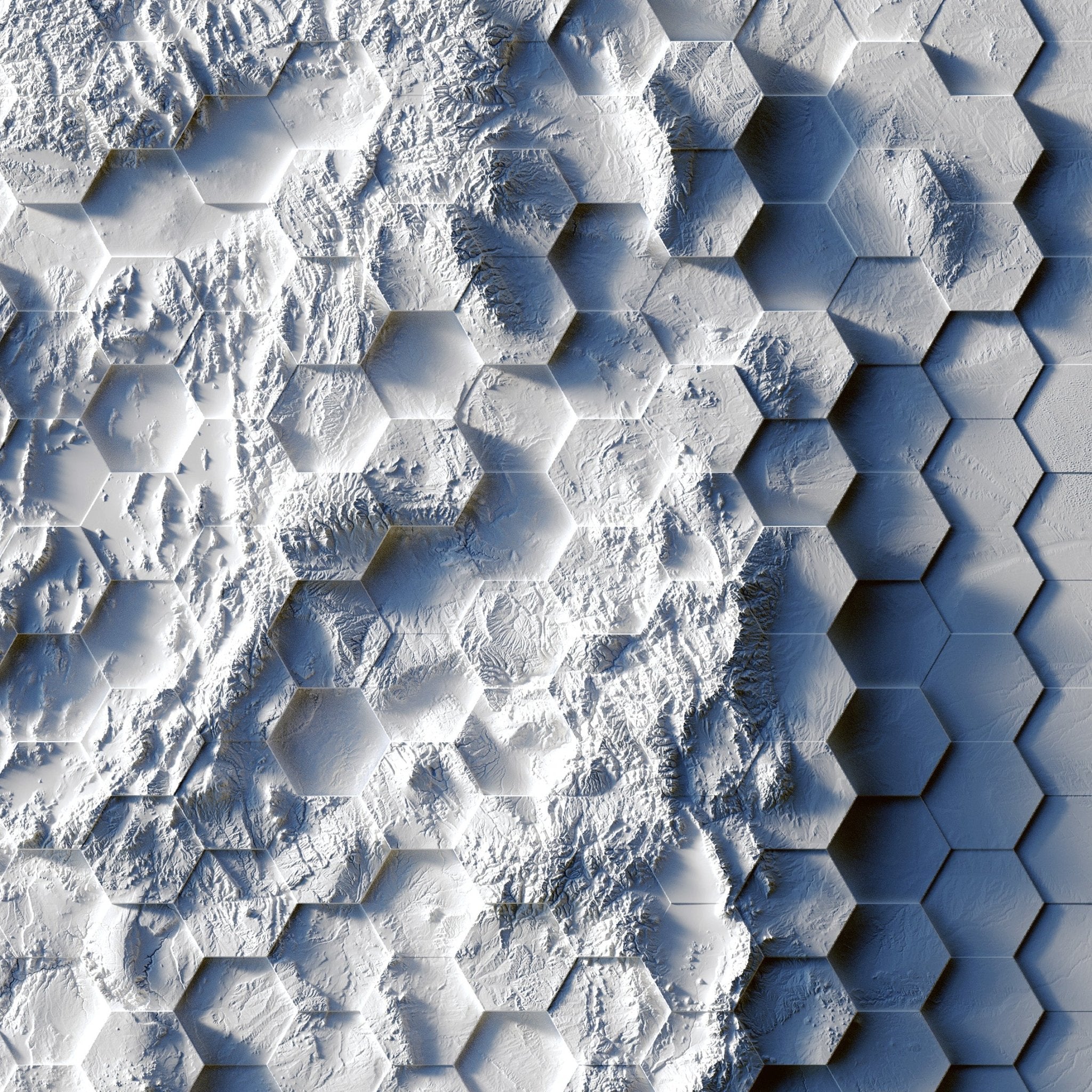 USA Tessellated Shaded Relief Map - Muir Way - Vintage Relief