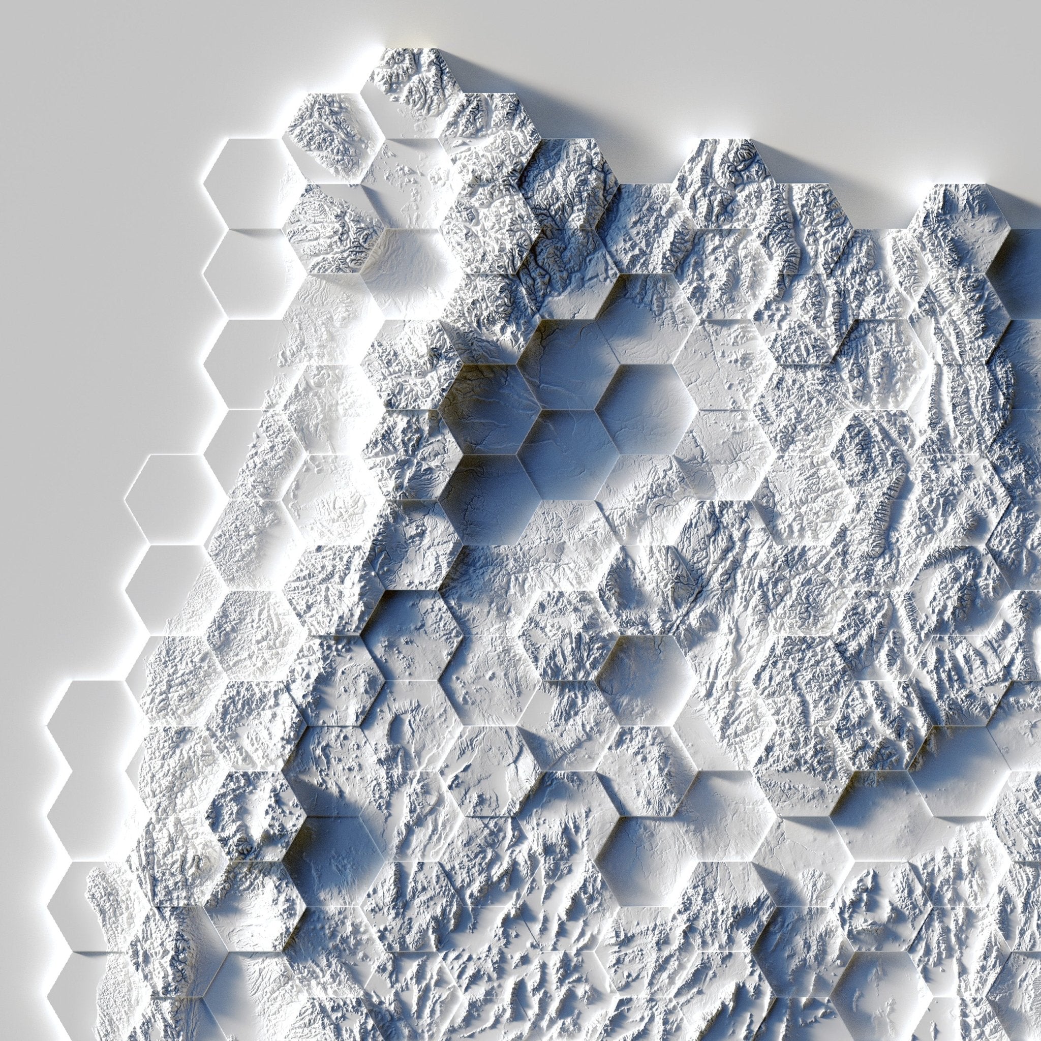 USA Tessellated Shaded Relief Map - Muir Way - Vintage Relief
