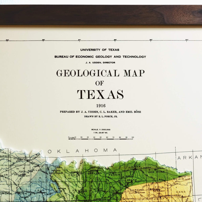 Texas 1916 3D Raised Relief Map - Muir Way - 3D