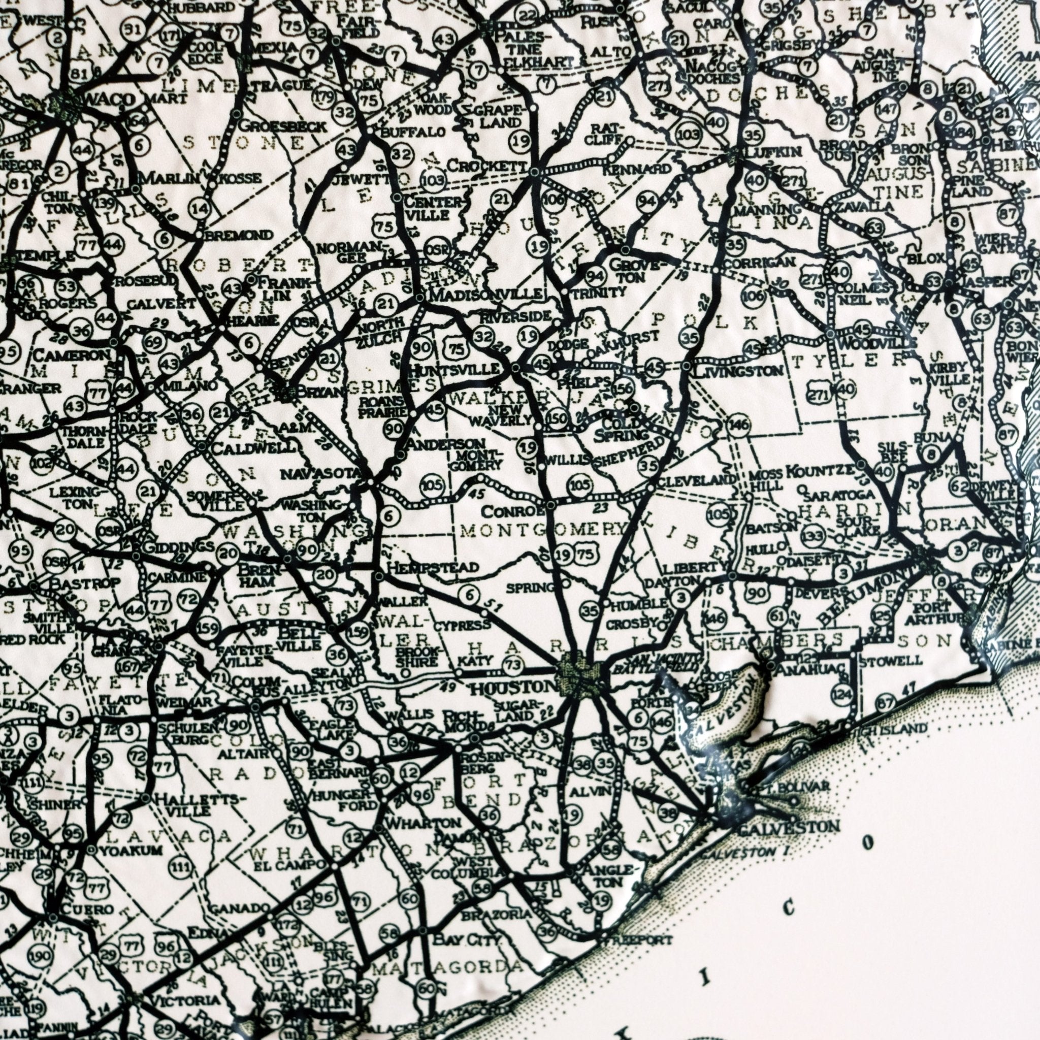 Texas 1933 3D Raised Relief Map - Muir Way - 3D