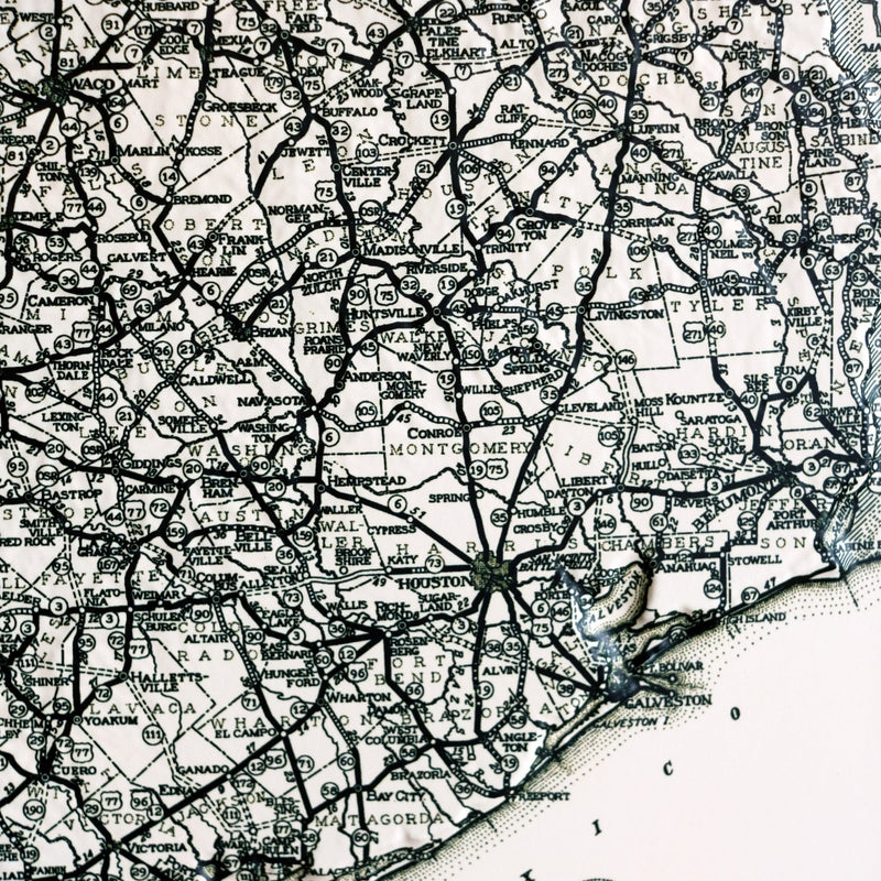 Texas 1933 3D Raised Relief Map - Muir Way - 3D