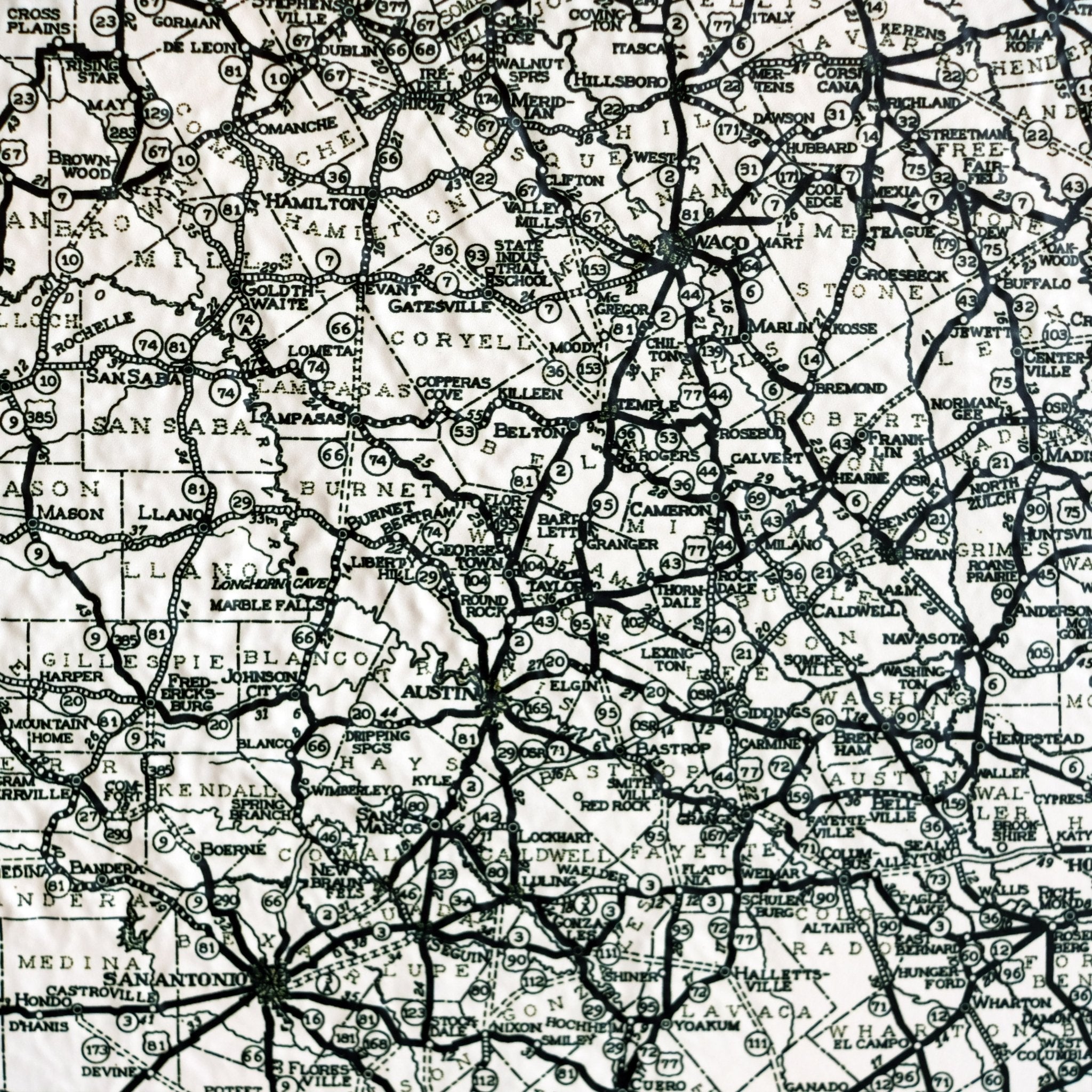 Texas 1933 3D Raised Relief Map - Muir Way - 3D