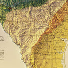 Texas 1916 Shaded Relief Map - Muir Way - Vintage Relief