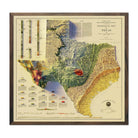 Texas 1916 Shaded Relief Map - Muir Way - Vintage Relief