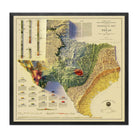 Texas 1916 Shaded Relief Map - Muir Way - Vintage Relief