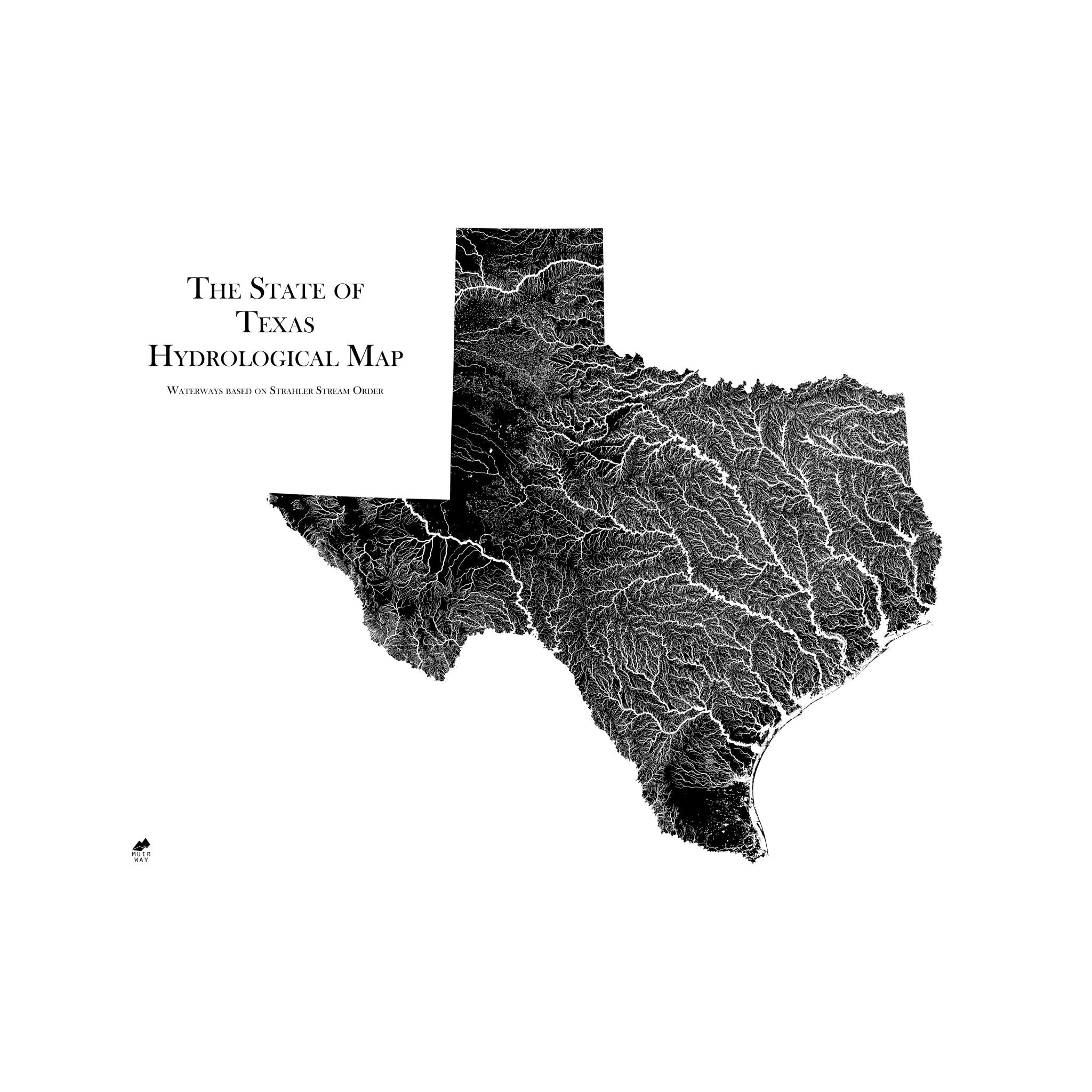 Texas Hydrological Map - Muir Way - Hydrology