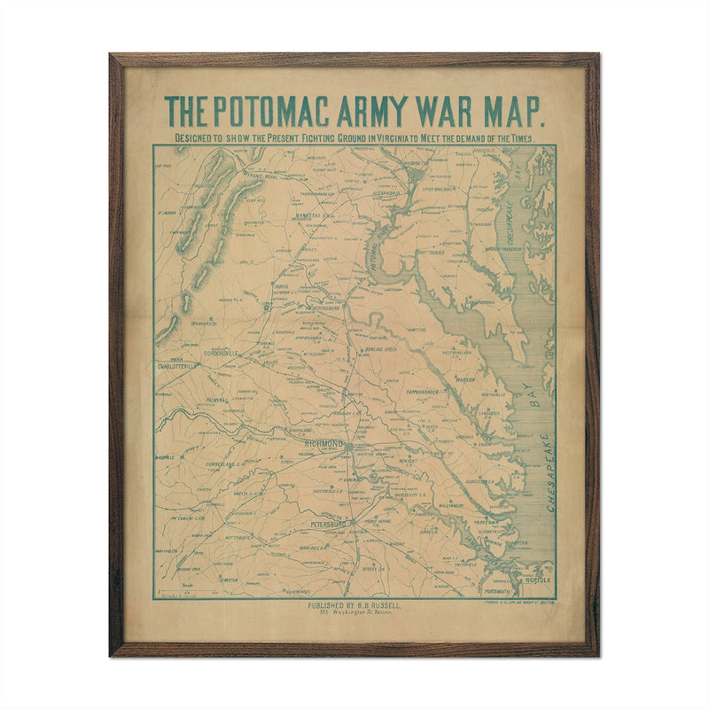 Potomac Army War Map - Muir Way - Vintage Map