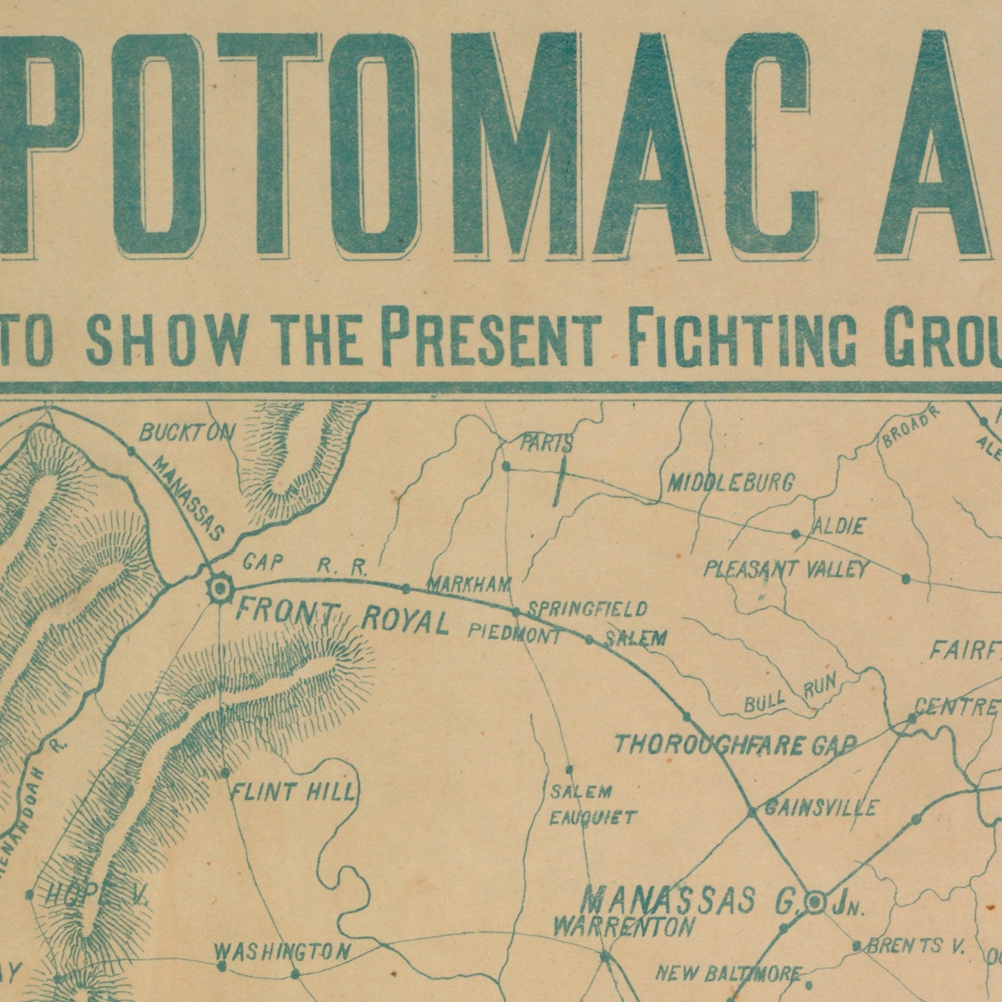 Potomac Army War Map - Muir Way - Vintage Map