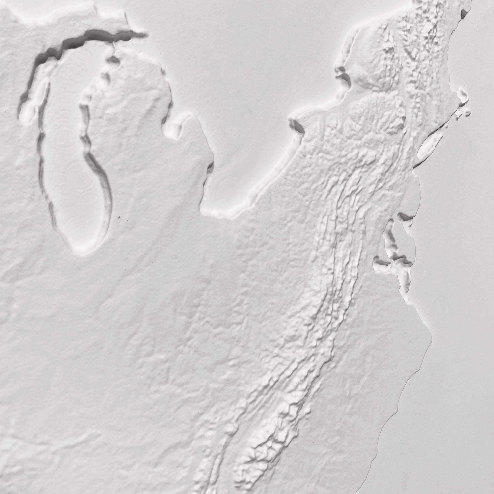 3D Map of the USA White - Muire Way - 3D Map