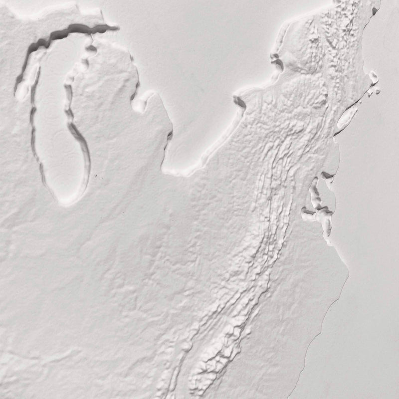 3D Map of the USA White - Muire Way - 3D Map