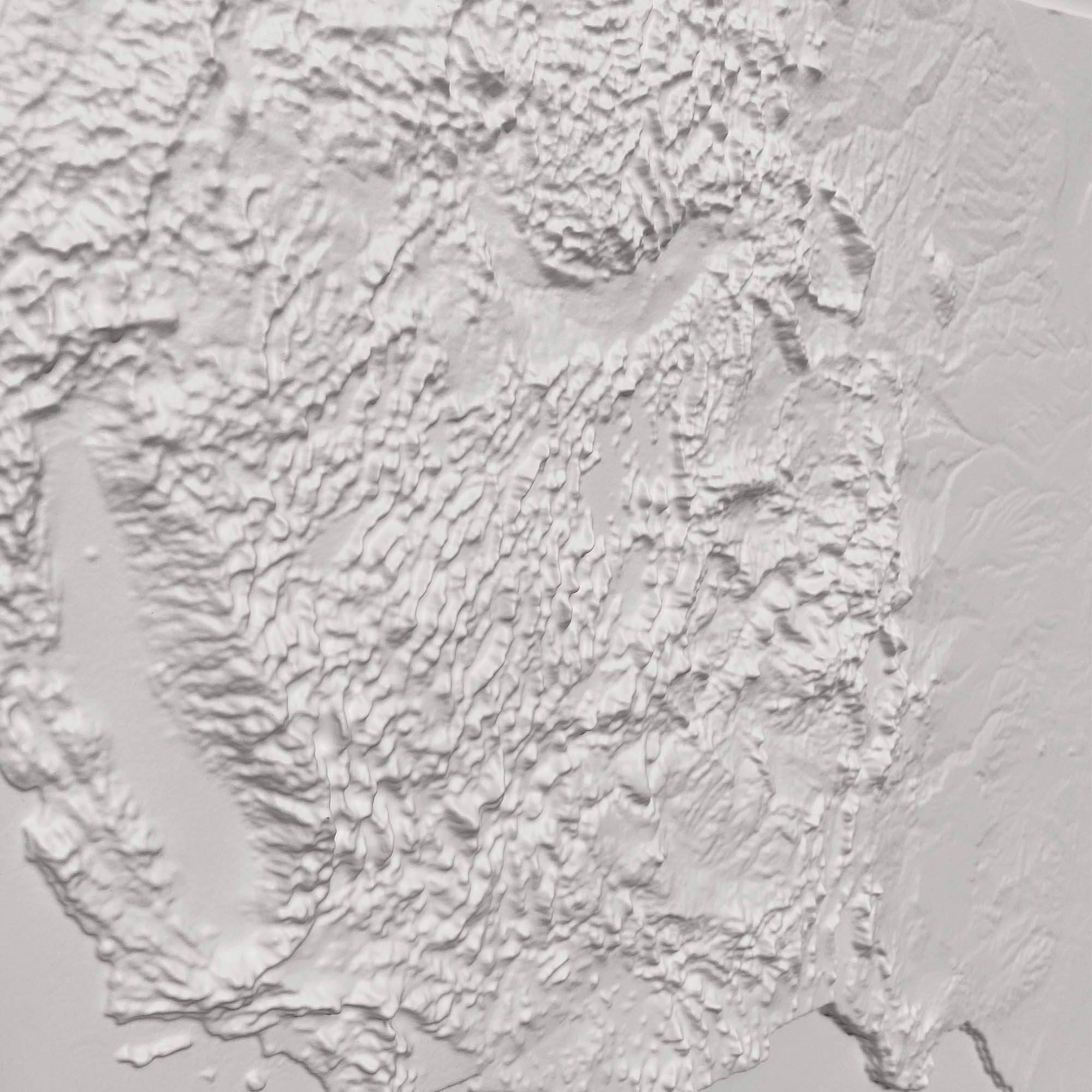 3D Map of the USA White - Muire Way - 3D Map