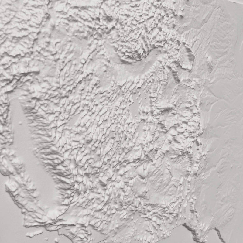 3D Map of the USA White - Muire Way - 3D Map