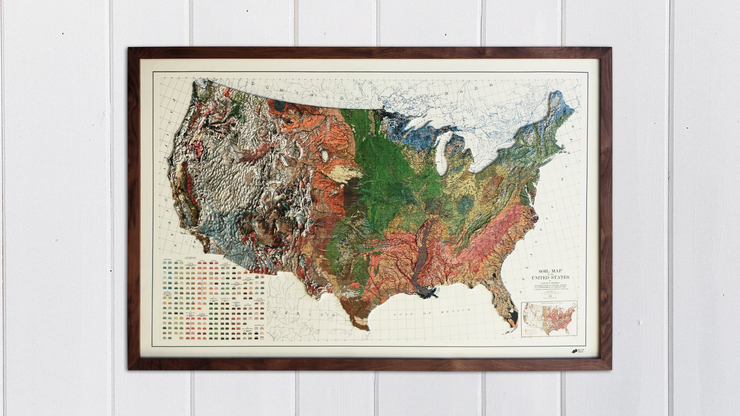 Impresión del Mapa Topográfico de las Montañas Rocosas de Muir Way