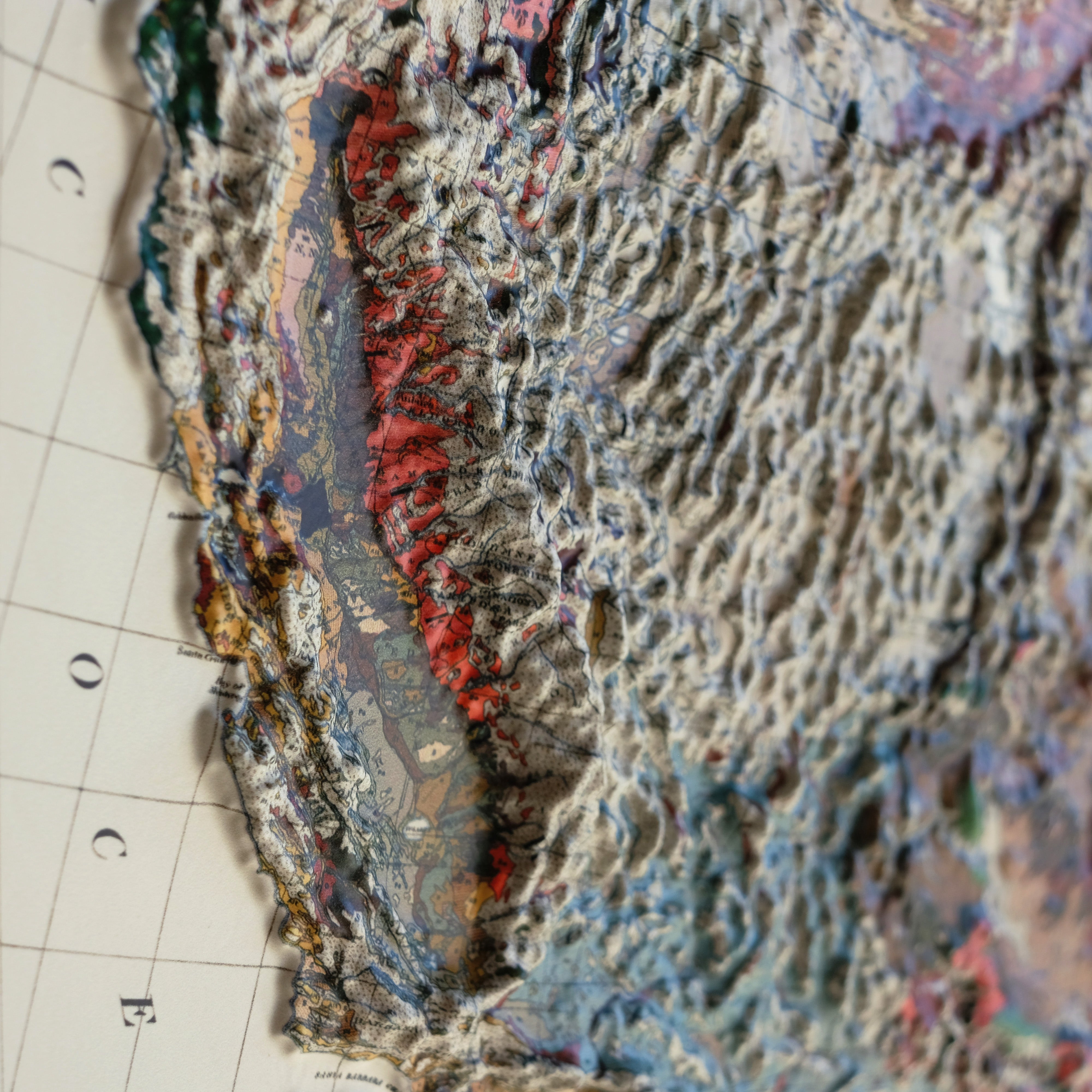 3D Raised Relief Map Prints | Colorful Vintage Prints – Muir Way