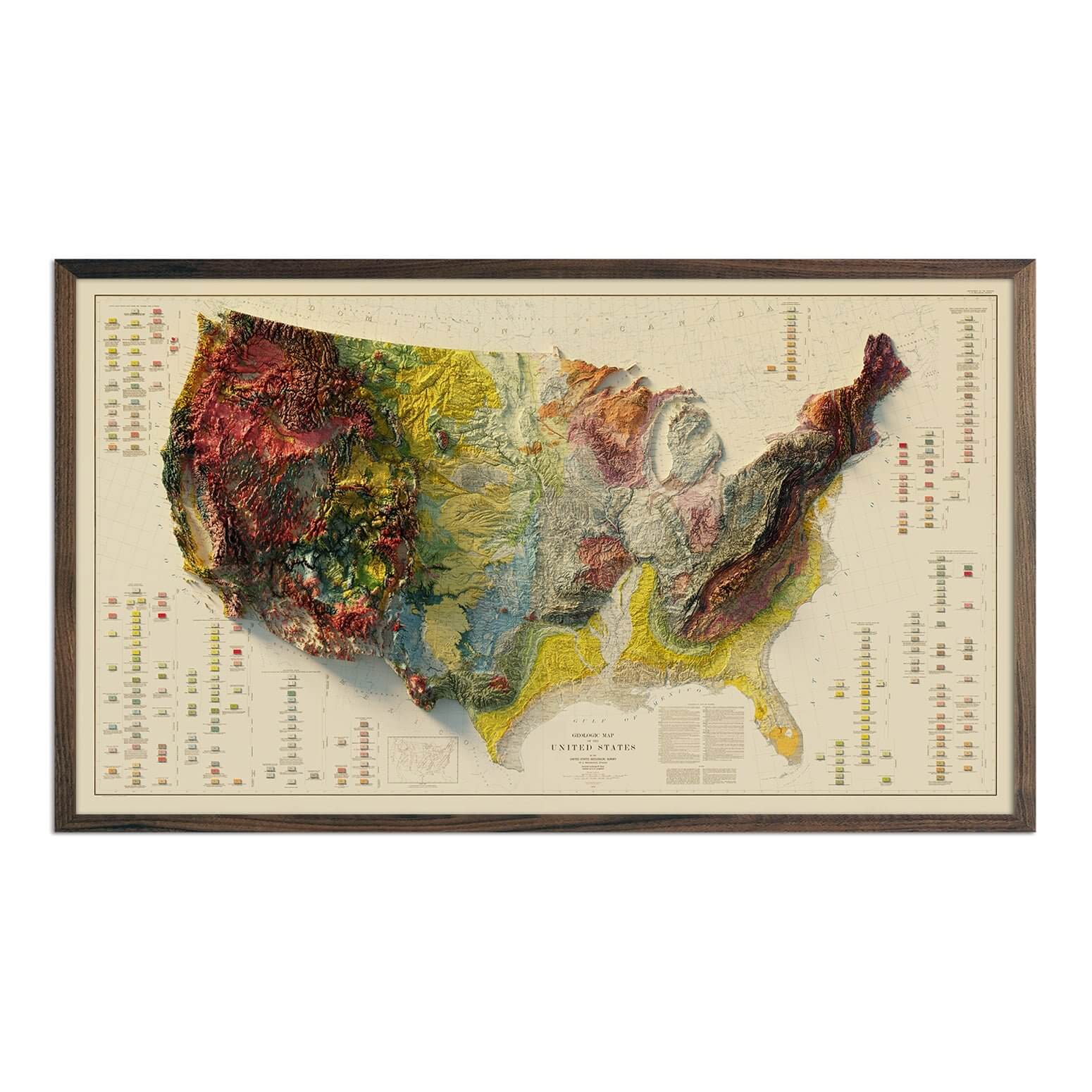 USA 1932 Shaded Relief Map - Muir Way - 2D Map
