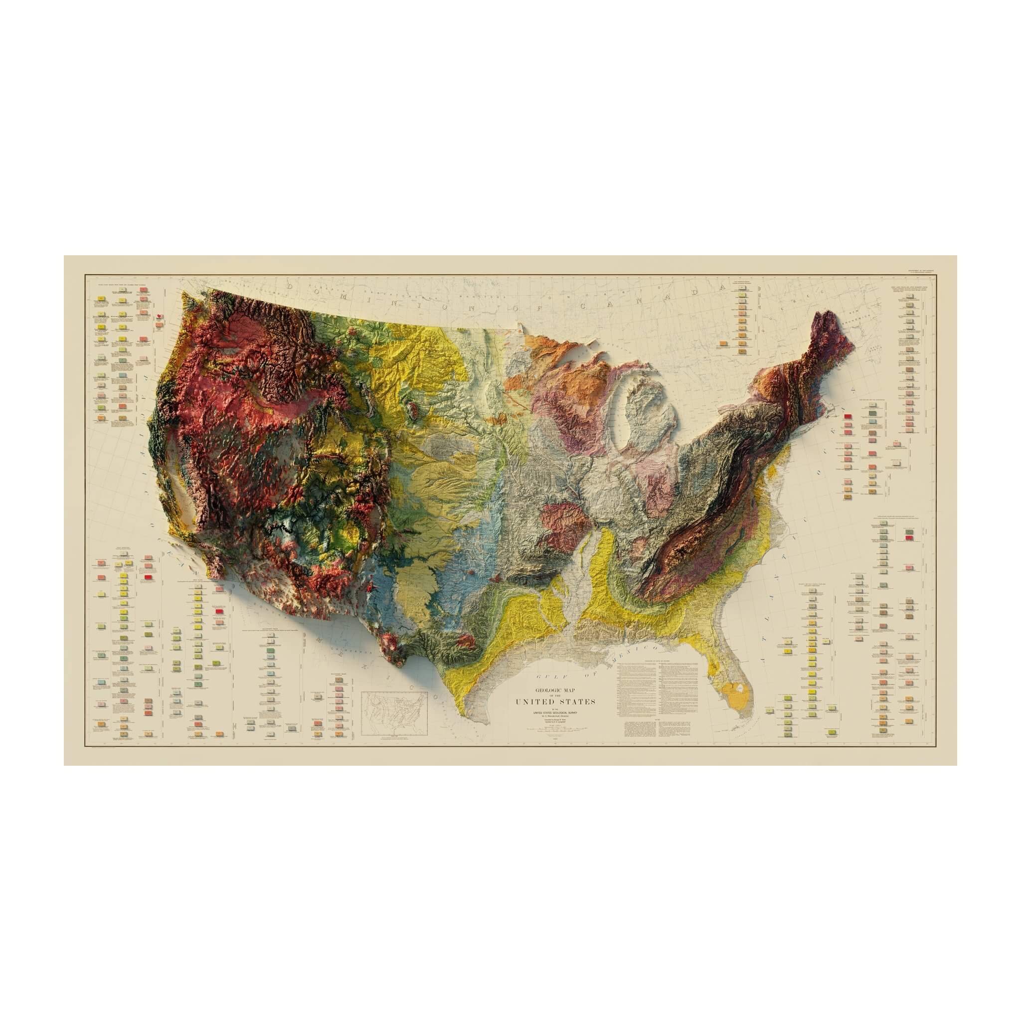 USA 1932 Shaded Relief Map - Muir Way - 2D Map