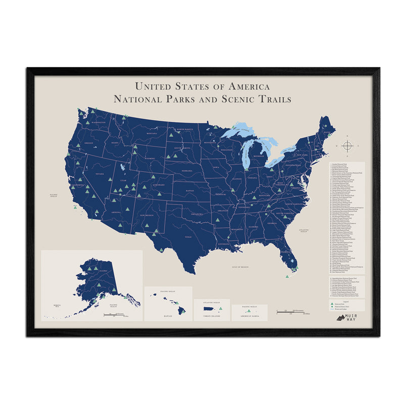 USA National Parks Map - Muir Way - National Park