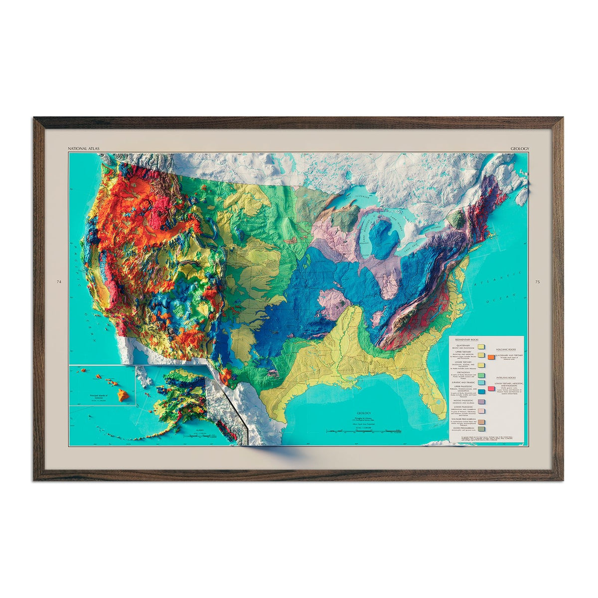 Vintage Relief Map of USA Geologic (1970) | Muir Way