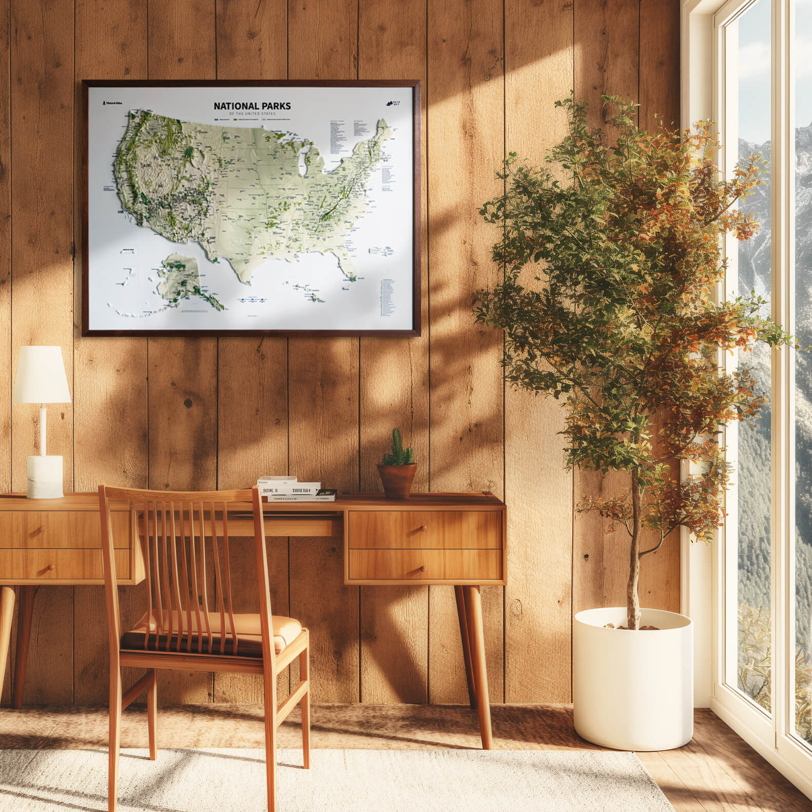 3D US National Parks Map - Muir Way - 3D