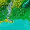 USA Natural Vegetation 1970 Shaded Relief Map