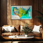 USA Natural Vegetation 1970 Shaded Relief Map - Muir Way - Vintage Relief