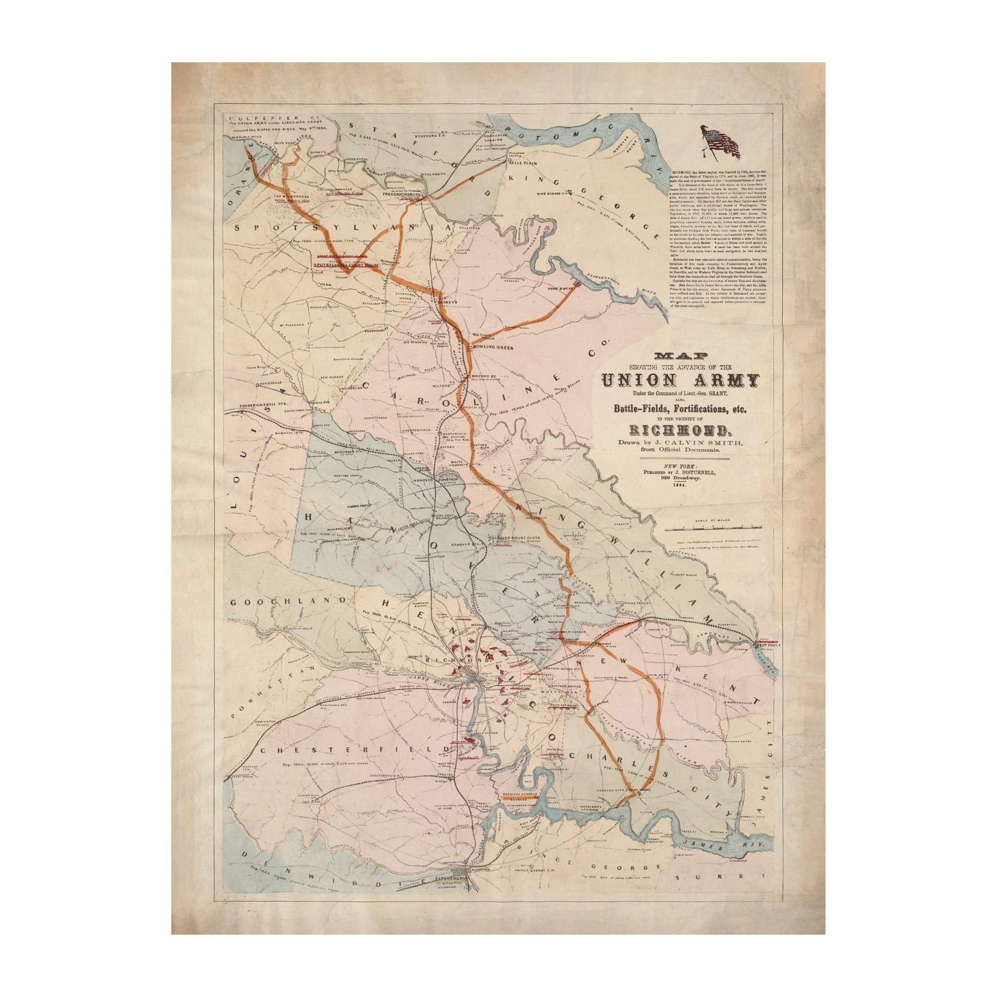 Union Army Map of Richmond - Muir Way - Vintage Map