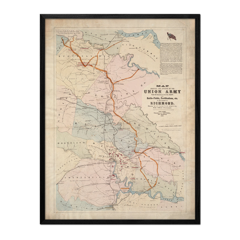 Union Army Map of Richmond - Muir Way - Vintage Map