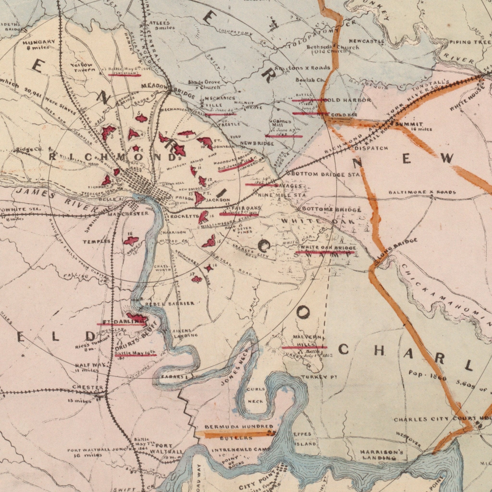 Union Army Map of Richmond - Muir Way - Vintage Map